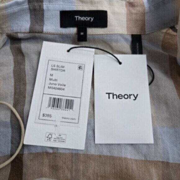 NWT Theory Sheer Plaid Maxi Shirt Dress - Picture 12 of 12